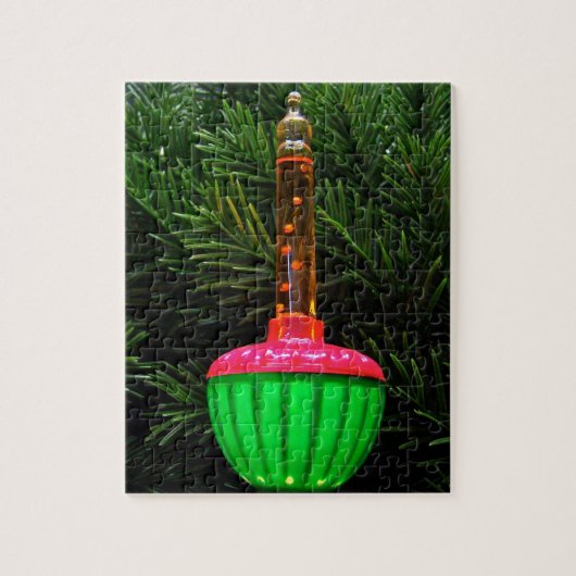 ヴィンテージ白熱［赤熱］光を放つバブルライトホリデイ ジグソーパズル (縦)