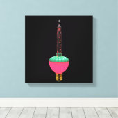 ヴィンテージ白熱［赤熱］光を放つバブルライト キャンバスプリント (インサイチュ (ウッドフロア))