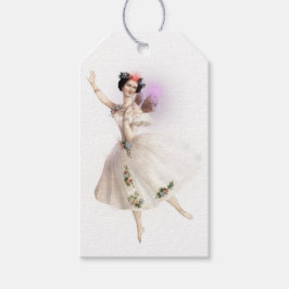 ヴィンテージ白熱［赤熱］光を放つ蝶フェアリー赤ちゃんシャワー ギフトタグ