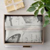 ヴィンテージ白牡丹と蝶 薄葉紙 (ギフト)