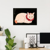 ヴィンテージ白猫 – 高橋笑亭 ポスター (ホームオフィス)