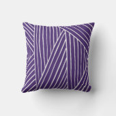 ヴィンテージ白紫色のラインアート クッション (裏面)