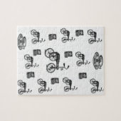 ヴィンテージ白自転車ジグソーパズル ジグソーパズル (横)