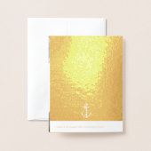 ヴィンテージ白航海のいかり結婚金ゴールド 箔カード (裏面封筒付き)