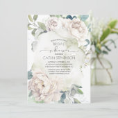 ヴィンテージ白花と緑のブライダルシャワー 招待状 (スタンド正面)