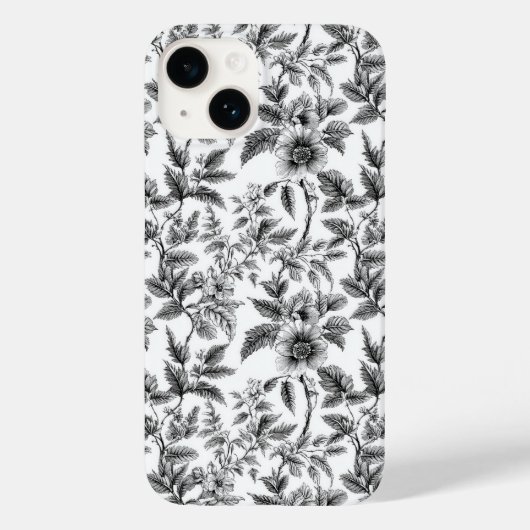ヴィンテージ白花柄シダ Case-Mate iPhoneケース (裏面)