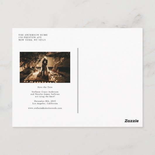 ヴィンテージ白花植物写真保存日 ポストカード (裏面)