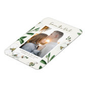 ヴィンテージ白花植物写真保存日 マグネット (左側)