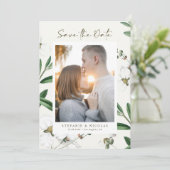 ヴィンテージ白花植物写真 セーブザデート (スタンド正面)