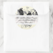 ヴィンテージ白花結婚差出人住所 ラウンドシール (バッグ)