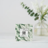 ヴィンテージ白葉緑植物学QRコード エンクロージャーカード (スタンド正面)