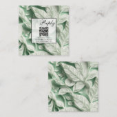 ヴィンテージ白葉緑植物学QRコード エンクロージャーカード (正面/裏面)