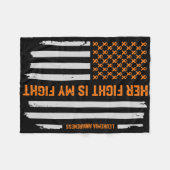 ヴィンテージ白血病認識度アメリカ国旗Tギフト フリースブランケット (正面(横))