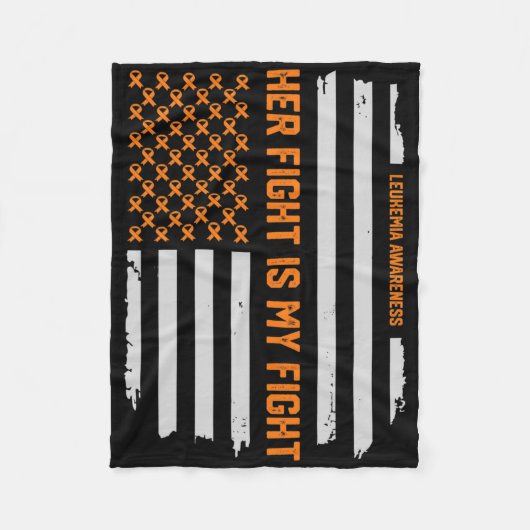 ヴィンテージ白血病認識度アメリカ国旗Tギフト フリースブランケット (正面)