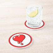 ヴィンテージ白赤出血ハートアー自由主義のト コースター (側面)