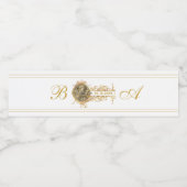 ヴィンテージ白金ゴールドモノグラムの結婚の ペットボトルラベル (シングルラベル)