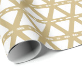 ヴィンテージ白金ゴールド三角形の幾何学的パターン ラッピングペーパー (ロールコーナー)