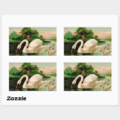 ヴィンテージ白鳥の湖 長方形シール (シート)