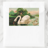 ヴィンテージ白鳥の湖 長方形シール (バッグ)