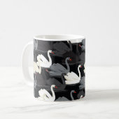 ヴィンテージ白鳥モノトーンの湖：模様。 コーヒーマグカップ (正面左)