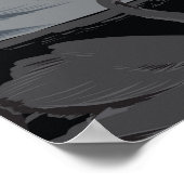 ヴィンテージ白鳥モノトーンの湖:模様。 ポスター (角)