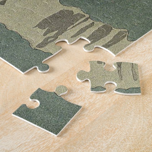 ヴィンテージ白鳥図解入りの、写真付きの ジグソーパズル (側面)