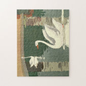 ヴィンテージ白鳥図解入りの、写真付きの ジグソーパズル (縦)