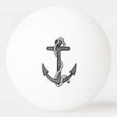 ヴィンテージ白黒いかりとロープ 卓球ボール (正面)