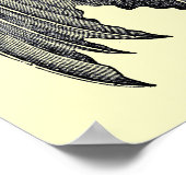 ヴィンテージ白黒こうもりポスター ポスター (角)