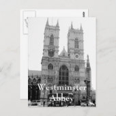 ヴィンテージ白黒のウェストミンスターAbbeyはがき ポストカード (正面/裏面)