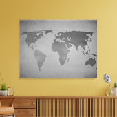 ヴィンテージ白黒の世界地図 キャンバスプリント (インサイチュ (リビング))