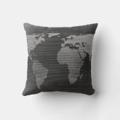 ヴィンテージ白黒の世界地図 クッション (裏面)