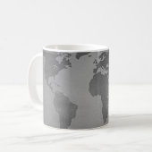 ヴィンテージ白黒の世界地図 コーヒーマグカップ (正面左)