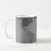 ヴィンテージ白黒の世界地図 コーヒーマグカップ (左)