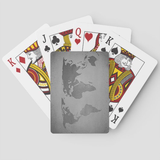 ヴィンテージ白黒の世界地図 トランプ (裏面)