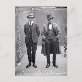 ヴィンテージ白黒の刑事男性マグ・ショット ポストカード