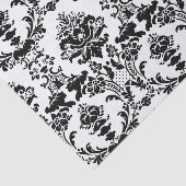 ヴィンテージ白黒の装飾ダマスクパターン 薄葉紙 (詳細)