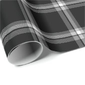 ヴィンテージ白黒の農家の格子模様 ラッピングペーパー (ロールコーナー)