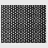 ヴィンテージ白黒の雪片パターンのクリスマス ラッピングペーパー (フラット)