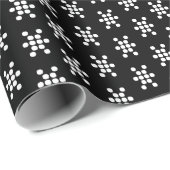 ヴィンテージ白黒の雪片パターンのクリスマス ラッピングペーパー (ロールコーナー)