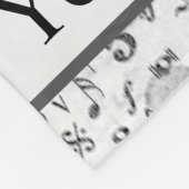 ヴィンテージ白黒の音楽ノートパターン フリースブランケット (角)