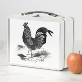 ヴィンテージ白黒の鶏弁当 メタルランチボックス (インサイチュ)