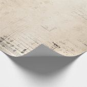 ヴィンテージ白黒みすぼらしいシック ラッピングペーパー (角)