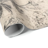 ヴィンテージ白黒みすぼらしいシック ラッピングペーパー (ロールコーナー)