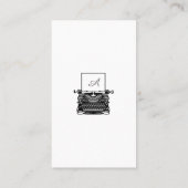 ヴィンテージ白黒アンティークタイプライターモノグラム 名刺 (裏面)