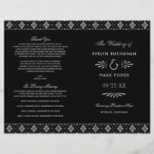 ヴィンテージ白黒アールデコ結婚式 プログラム (正面)