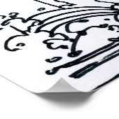 ヴィンテージ白黒イラストレーション60sポスター ポスター (角)