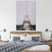 ヴィンテージ白黒エッフェルタワーinパリ キャンバスプリント (インサイチュ (寝室))
