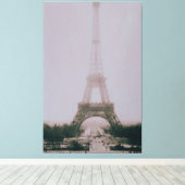 ヴィンテージ白黒エッフェルタワーinパリ キャンバスプリント (インサイチュ (ウッドフロア))