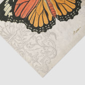 ヴィンテージ白黒オレンジバタフライティッシュペーパー 薄葉紙 (詳細)